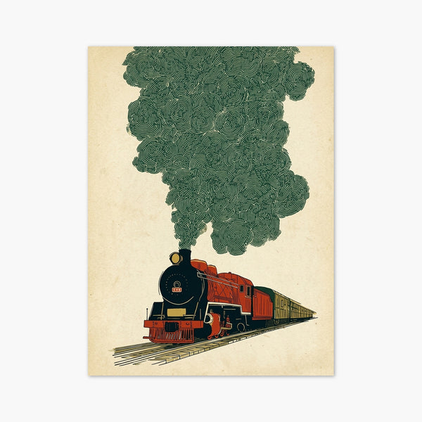 Vintage Steam Train Poster art print