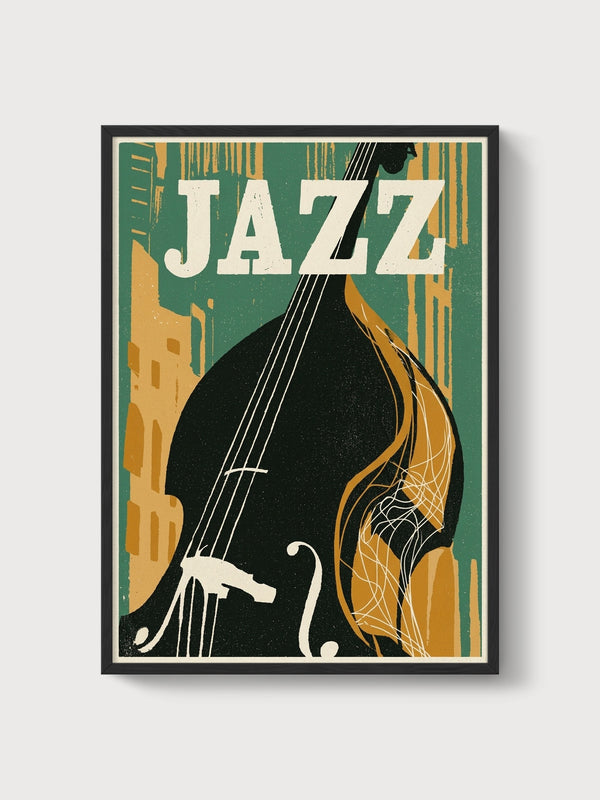 Jazz Poster poster in black frame
