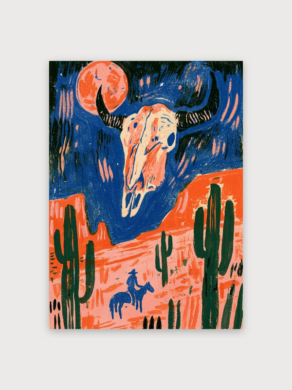 Western Skull Moon Desert - Digital Download