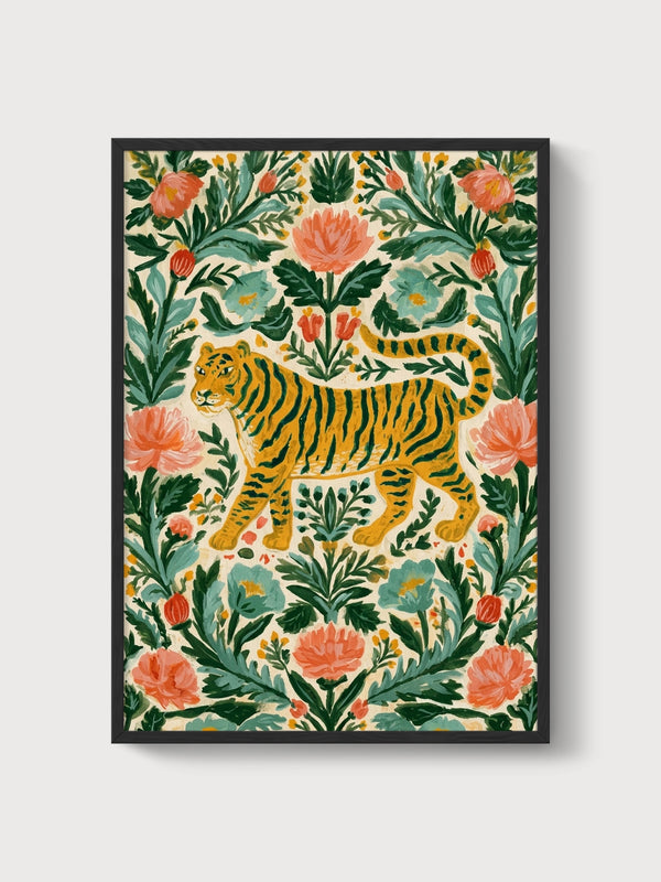 Tiger Wall Art poster in black frame