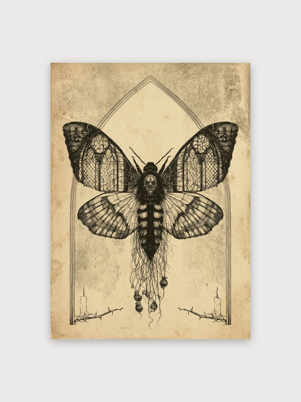 Gothic Skull Moth Surreal - Digital Download
