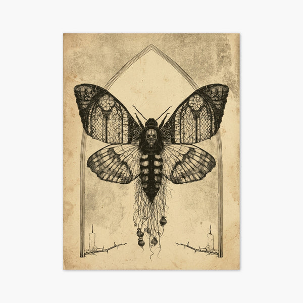 Gothic Moth Wall Art art print