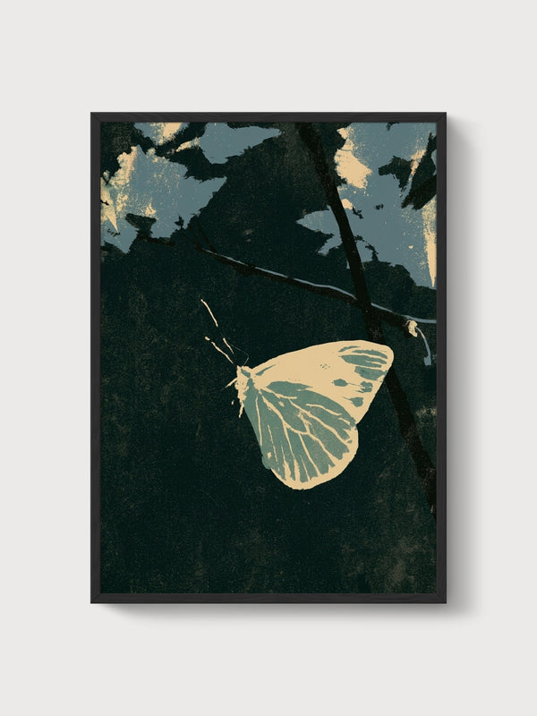 Butterfly Wall Art poster in black frame