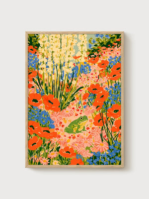 Frog Poster poster in oak frame