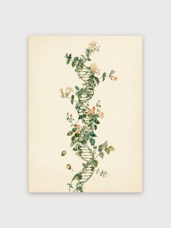 DNA Helix Flowering Vine Botanical - Digital Download