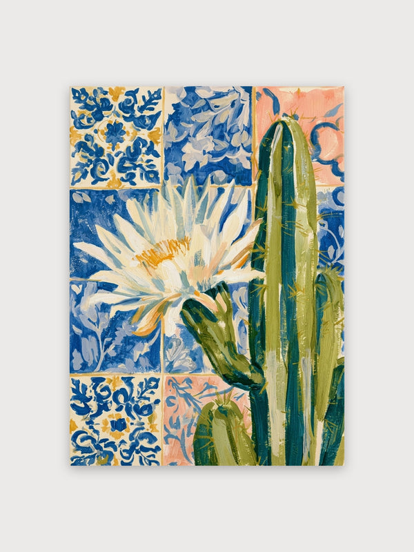 Cactus And Daisy Tile Study - Digital Download