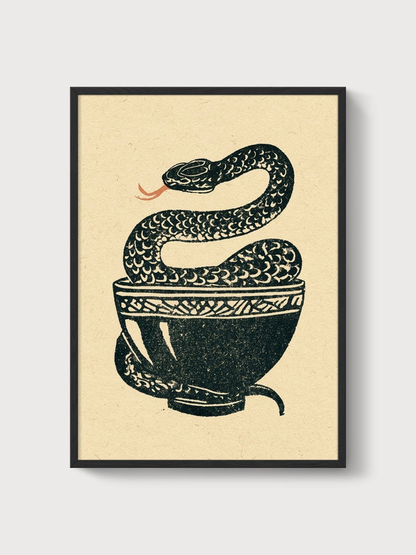 Snake Wall Art poster in black frame