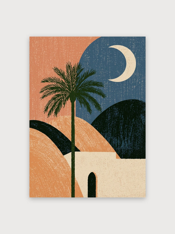 Desert Moon Palm Minimalist - Digital Download