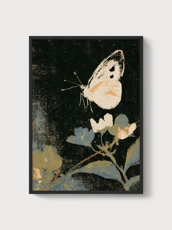 Butterfly Wall Art poster in black frame