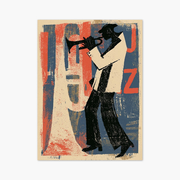 Jazz Trumpeter Bauhaus Print art print