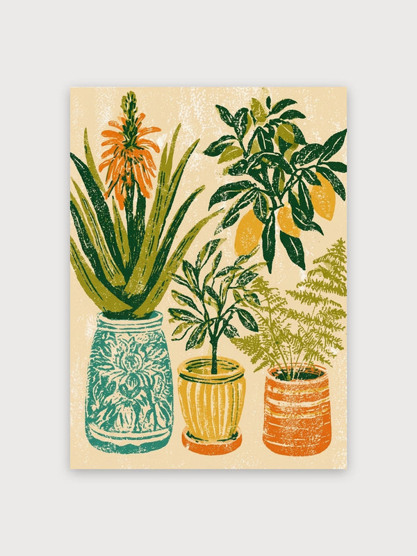 Potted Plants Retro Botanical - Digital Download