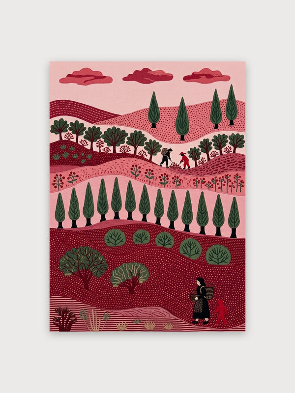 Pastoral Landscape with Cypress Trees - Digital Download