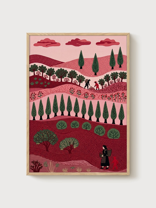 Pastoral Landscape with Cypress Trees