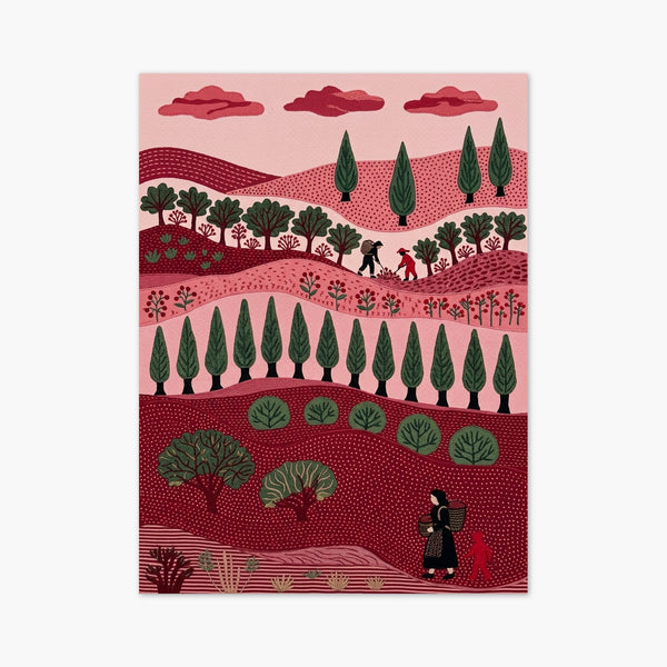 Folk Art Landscape Print art print