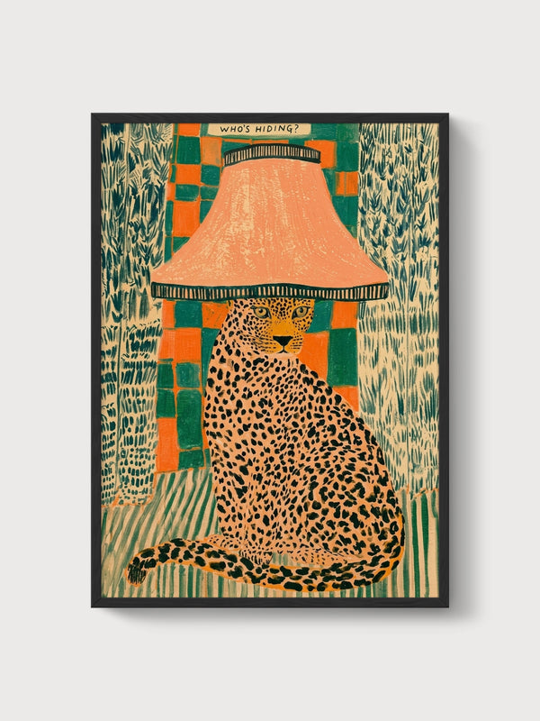 Leopard Wall Art poster in black frame