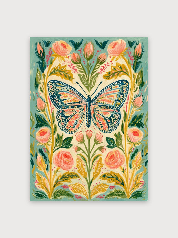 Butterfly and Peony Garden Art - Digital Download