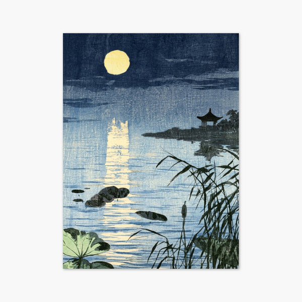Moonlit Lake Woodblock Print art print