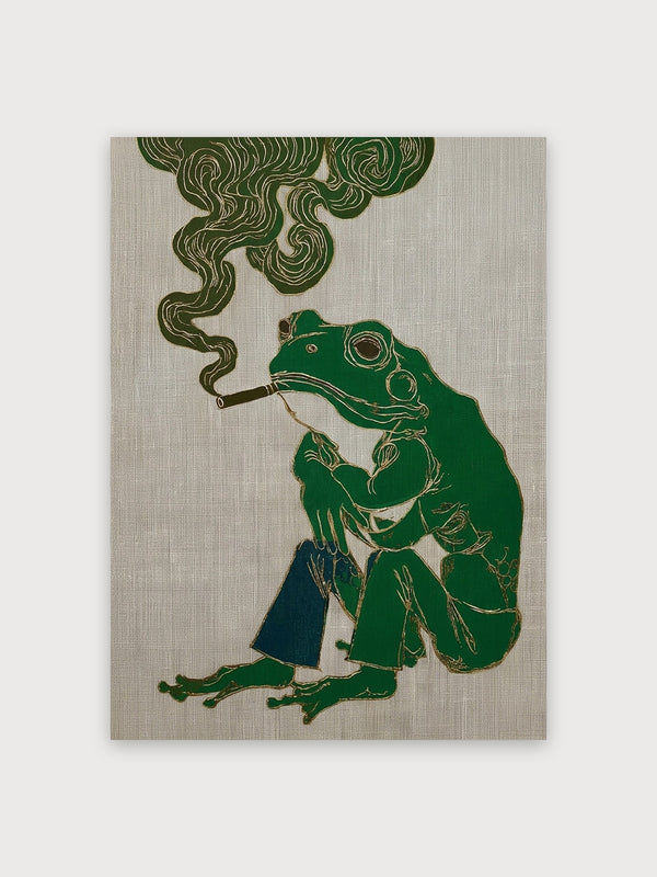 Art Nouveau Frog Smoking Pipe - Digital Download