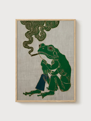 Frog Poster poster in oak frame