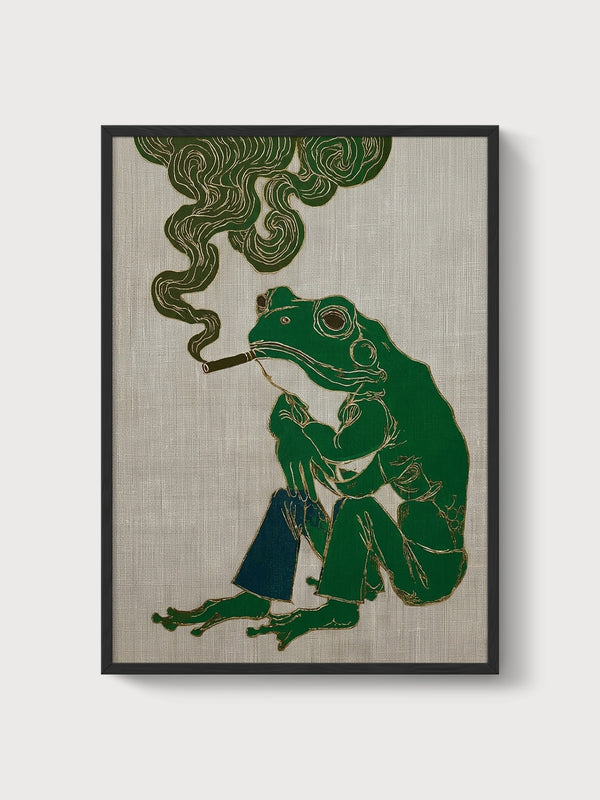 Frog Poster poster in black frame