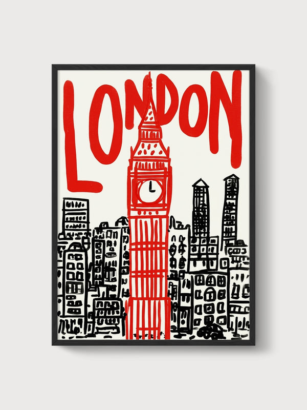London Print poster in black frame