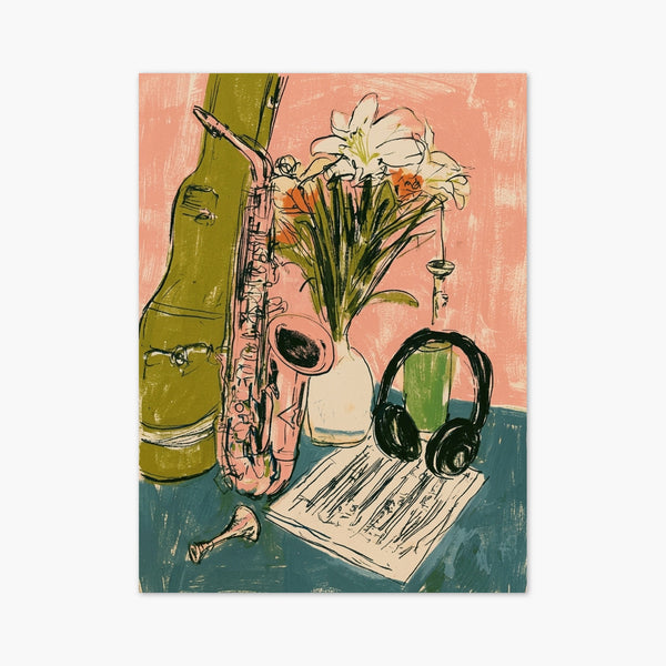 Saxophone Music Poster art print