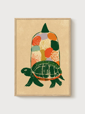 Tortoiseshell Poster poster in oak frame