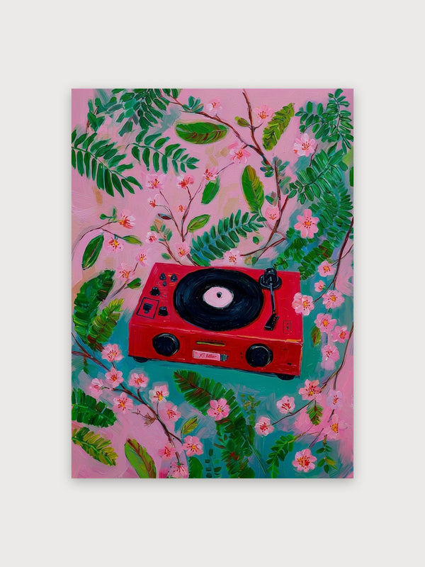 Red Turntable Garden Botanical - Digital Download