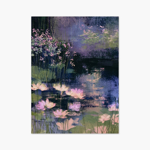 Water Lily Pond Watercolor Painting art print
