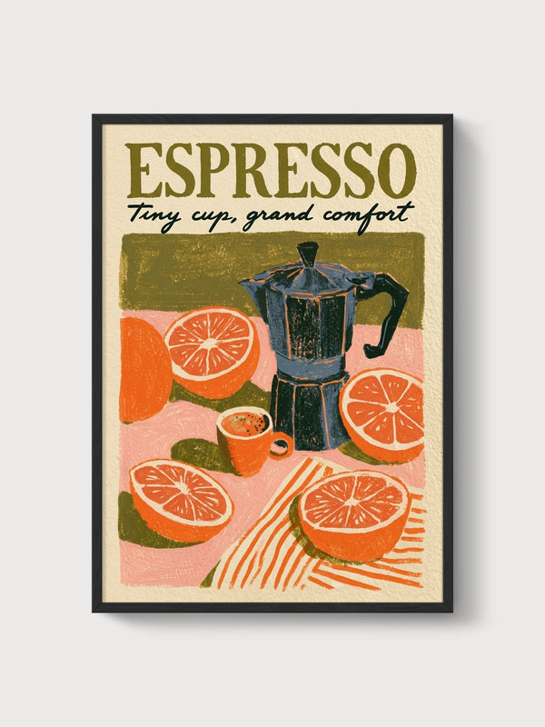 Espresso Poster poster in black frame