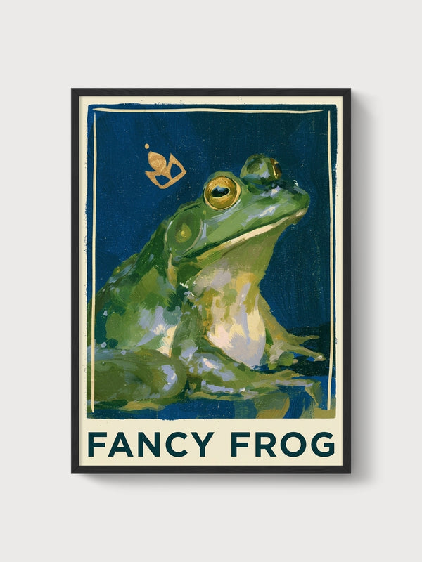 Fancy Frog Poster poster in black frame