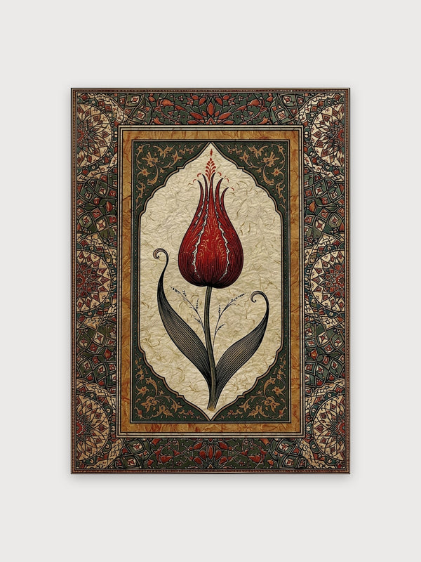 Art Nouveau Red Tulip Botanical - Digital Download