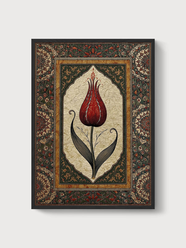 Tulip Wall Art poster in black frame