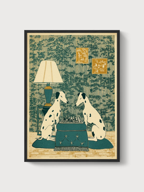 Dog Painting poster in black frame