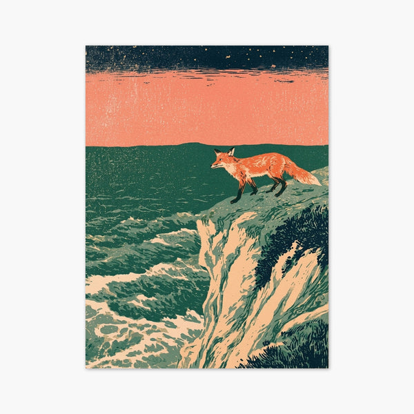 Fox Art Ocean Wall Art art print
