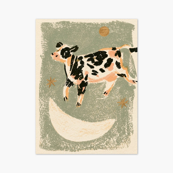 Cow Jumping Over the Moon Print art print