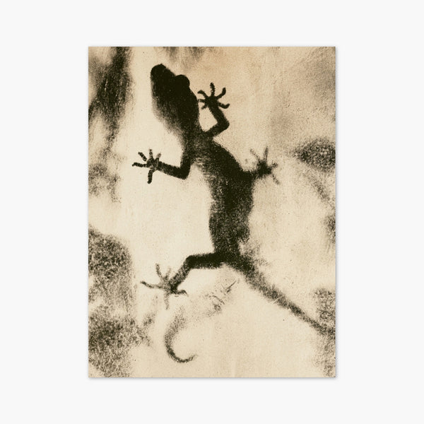 Gecko Silhouette Line Art Print art print