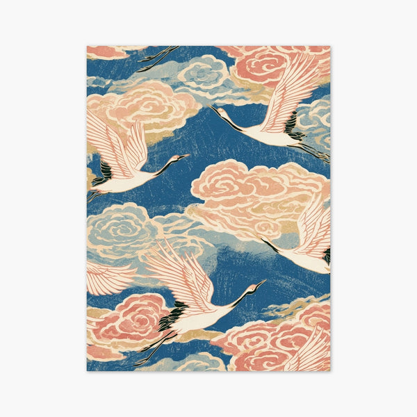 Crane Woodblock Print art print