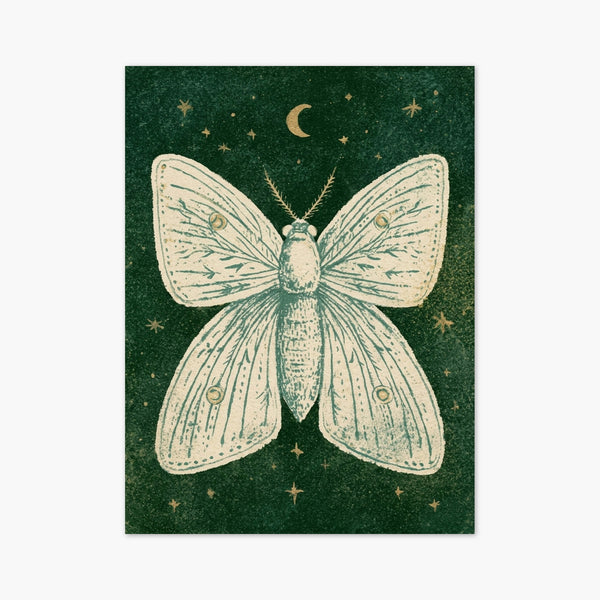 Luna Moth Night Moon Print art print