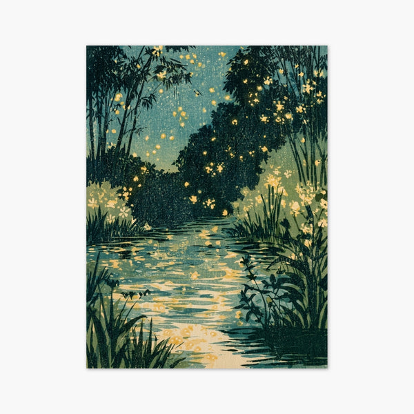Firefly Stream Nocturnal Garden Print art print