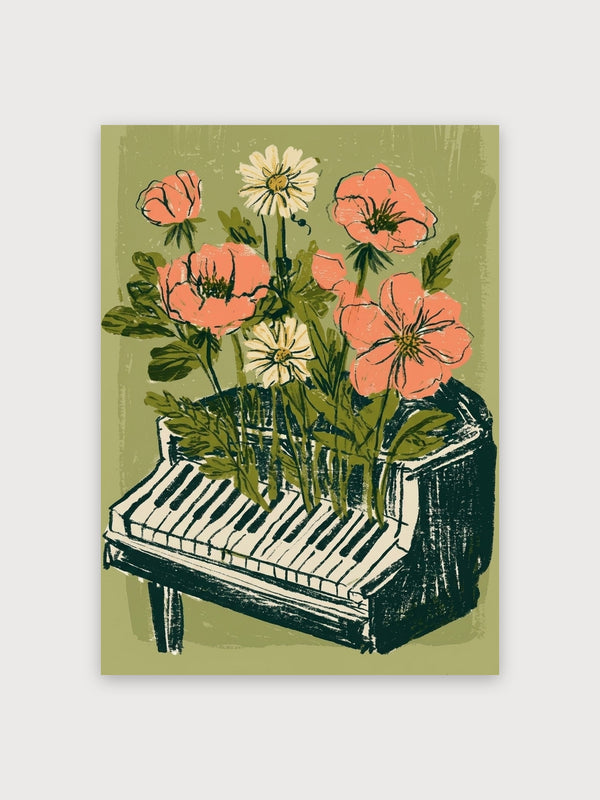 Flowers Growing From Piano - Digital Download