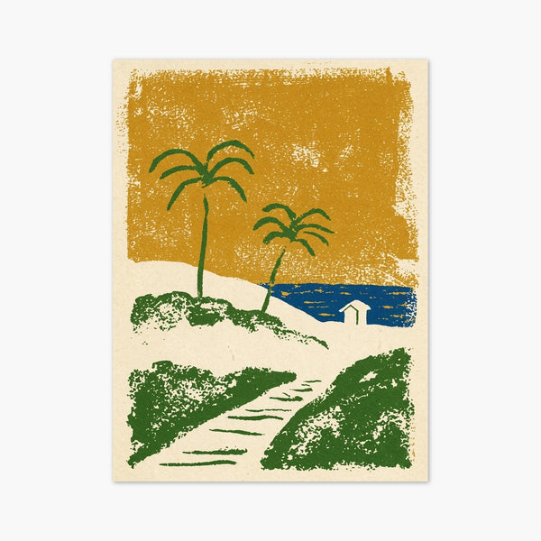 Palm Tree Beach House Print art print