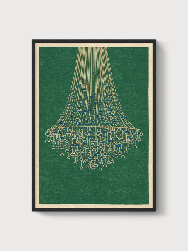 Bauhaus Chandelier Print poster in black frame