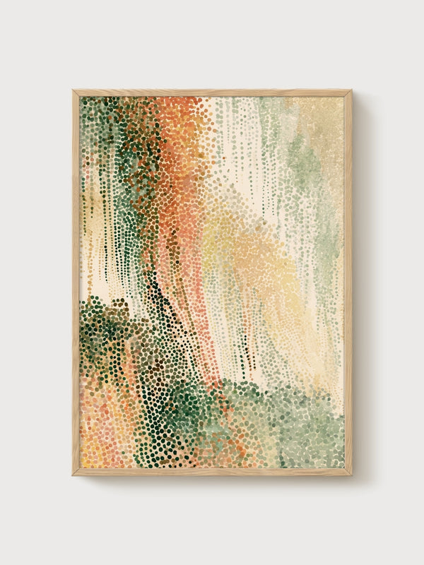 Wabi Sabi Wall Art poster in oak frame