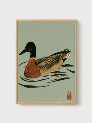Duck Painting poster in oak frame