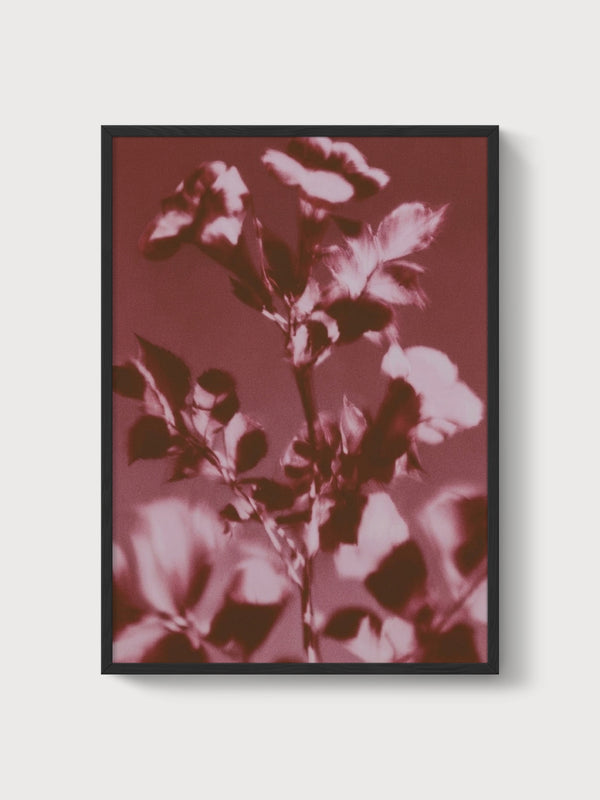 Watercolor Flowers Print poster in black frame