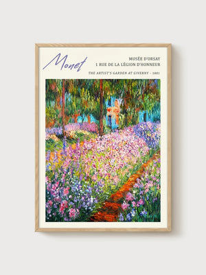 Claude Monet Print poster in oak frame
