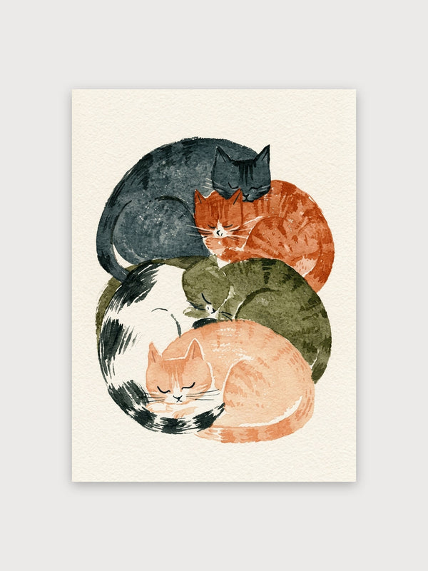 Cozy Cats Watercolor Stack - Digital Download
