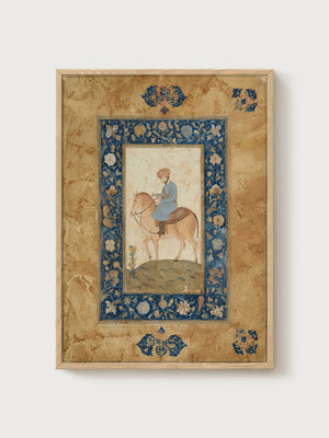Mughal Horse Painting poster in oak frame