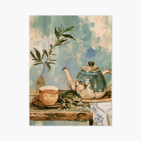 Kintsugi Teapot Watercolor Painting art print